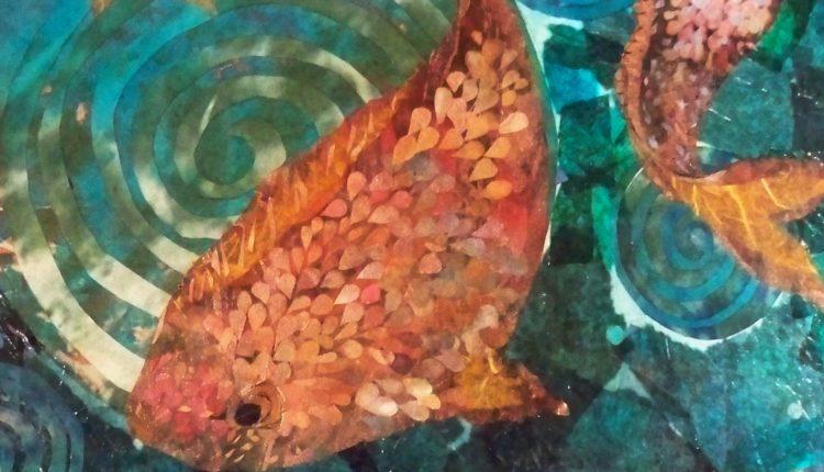 Nancy Yergin Pisces collage detail