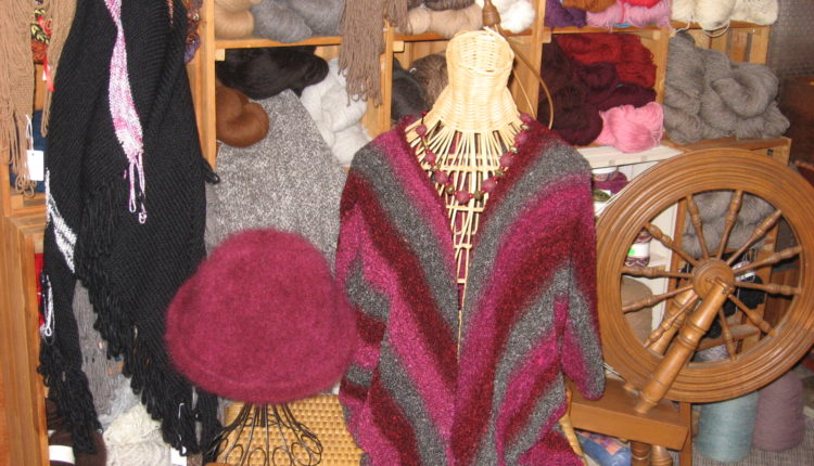 Sharon Reiland yarns, shawls and hat